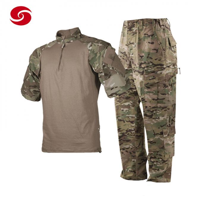 Frog Combat Military Camouflage Suits Tactical Shirt with Knee Elbow Pad